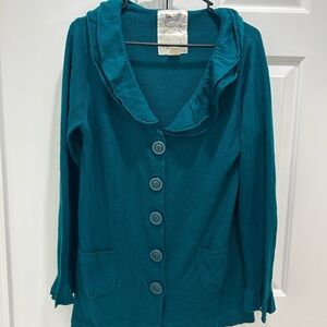 Nick & Mo Teal Knit Hooded Cardigan